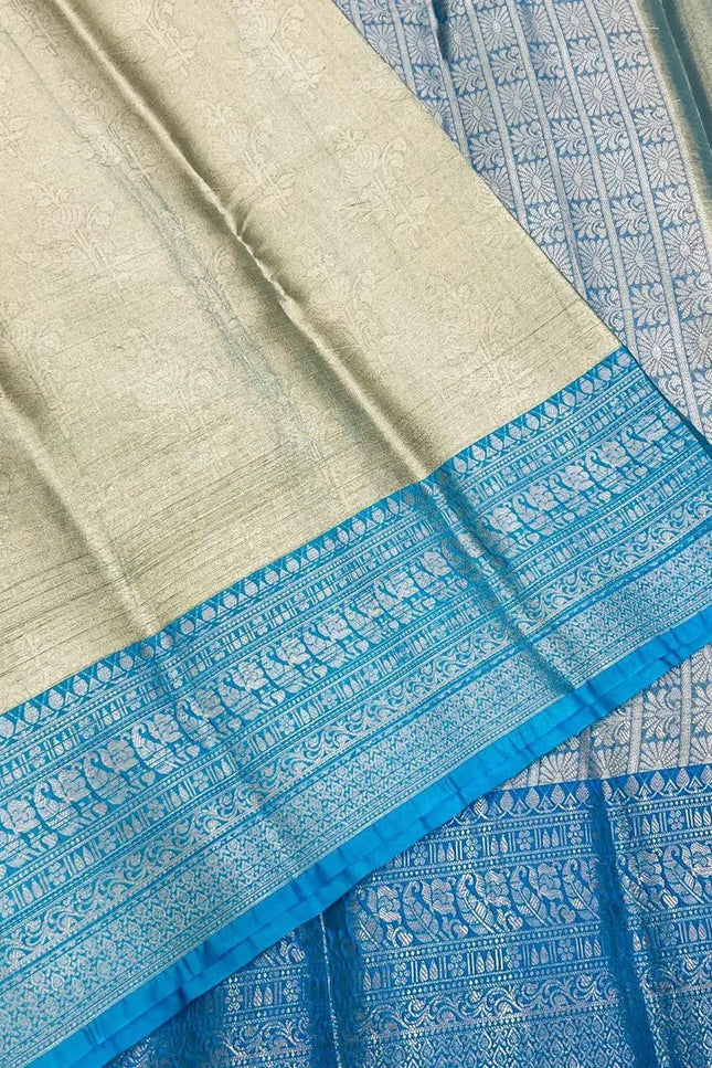 Soft Tissue Cotton Saree | Zari Border | Onam & Festive Wear - Rosepetals Luxe