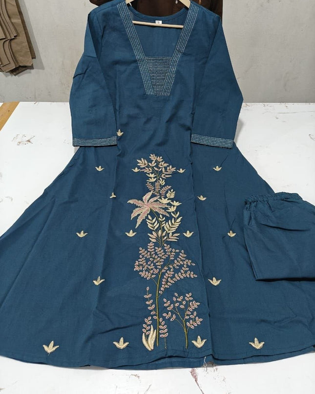 Stylish Cotton Kurti and Pants Set | Perfect for Casual and Semi - Formal Occasions - Rosepetals Luxe