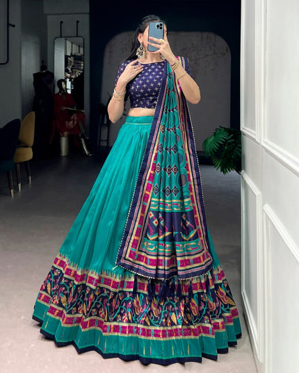 Tasar Silk Semi - Stitched Lehenga | Perfect For Party Wear and Festive Occasions - Rosepetals Luxe