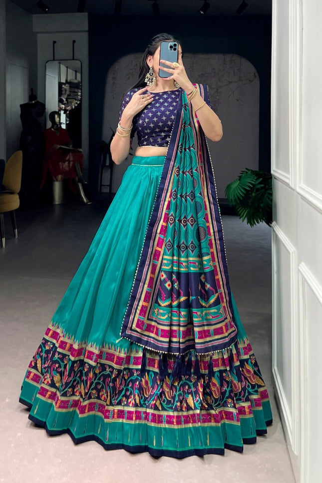 Tasar Silk Semi - Stitched Lehenga | Perfect For Party Wear and Festive Occasions - Rosepetals Luxe