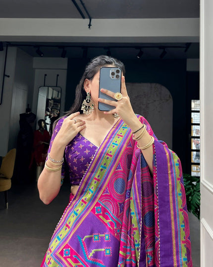 Tasar Silk Semi - Stitched Lehenga | Perfect For Party Wear and Festive Occasions - Rosepetals Luxe