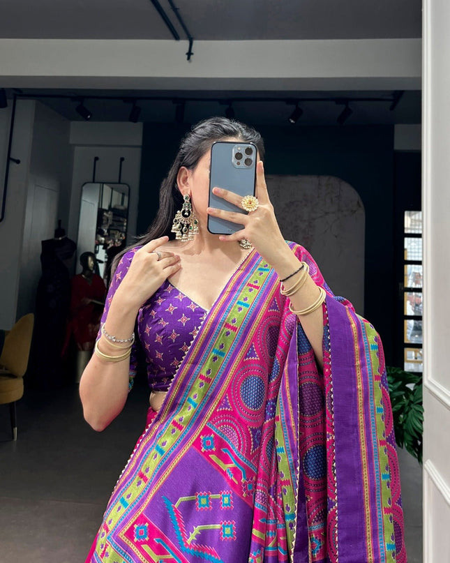 Tasar Silk Semi - Stitched Lehenga | Perfect For Party Wear and Festive Occasions - Rosepetals Luxe