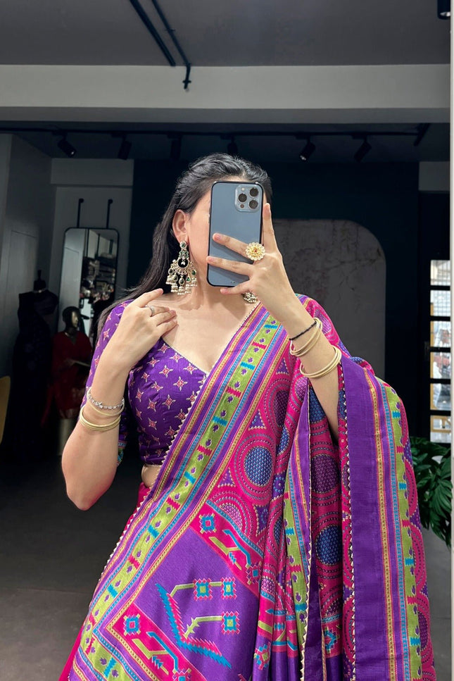 Tasar Silk Semi - Stitched Lehenga | Perfect For Party Wear and Festive Occasions - Rosepetals Luxe