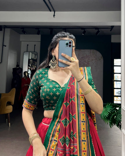 Tasar Silk Semi - Stitched Lehenga | Perfect For Party Wear and Festive Occasions - Rosepetals Luxe