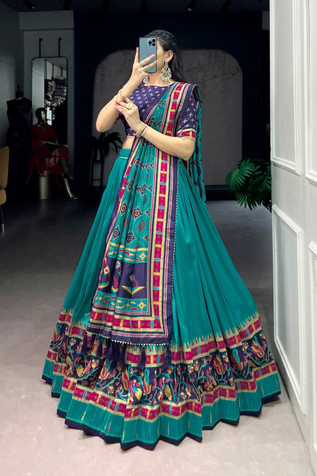 Tasar Silk Semi - Stitched Lehenga | Perfect For Party Wear and Festive Occasions - Rosepetals Luxe