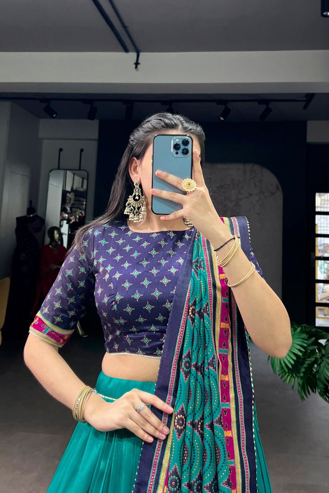 Tasar Silk Semi - Stitched Lehenga | Perfect For Party Wear and Festive Occasions - Rosepetals Luxe