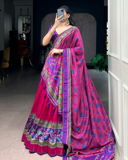 Tasar Silk Semi - Stitched Lehenga | Perfect For Party Wear and Festive Occasions - Rosepetals Luxe