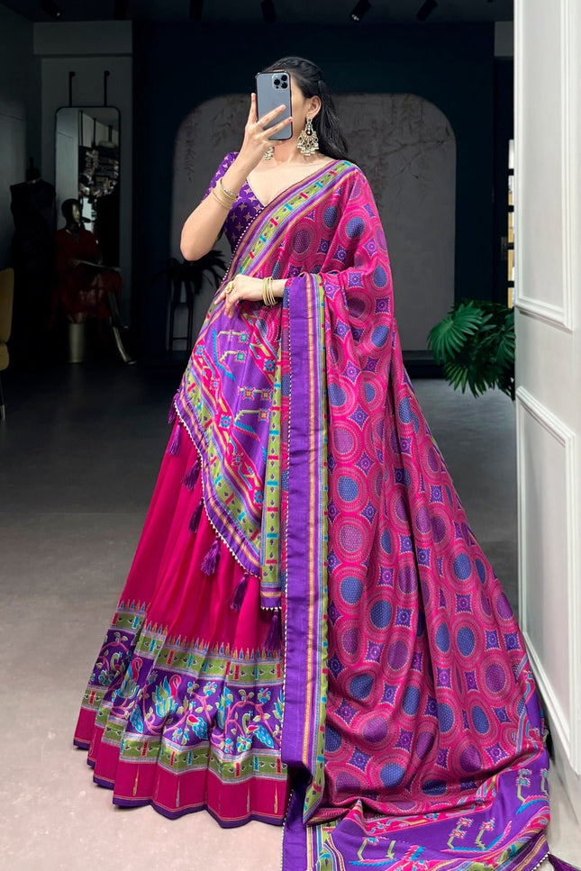 Tasar Silk Semi - Stitched Lehenga | Perfect For Party Wear and Festive Occasions - Rosepetals Luxe