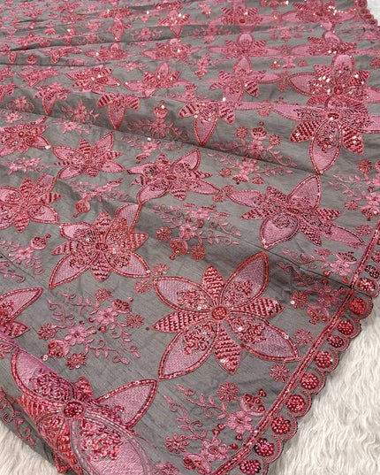 Thai Silk Lehenga Choli Set | Sequins, Dori & Thread Embroidery | Unstitched Blouse - Rosepetals Luxe