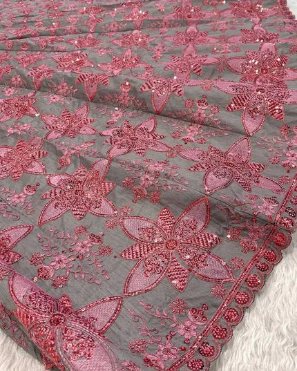 Thai Silk Lehenga Choli Set | Sequins, Dori & Thread Embroidery | Unstitched Blouse - Rosepetals Luxe
