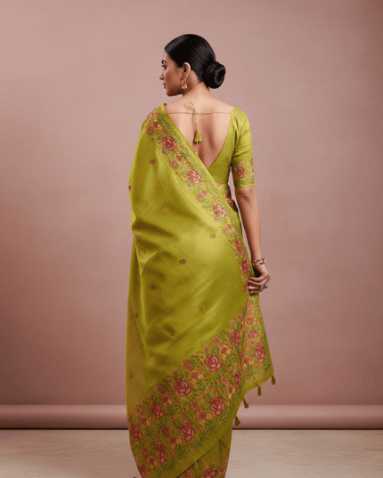 Tissue Silk Festive Saree - Rosepetals Luxe