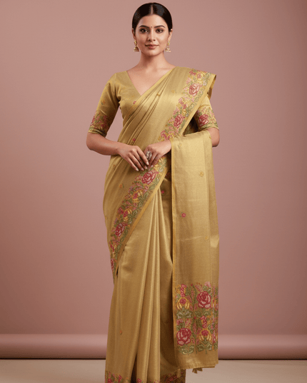 Tissue Silk Festive Saree - Rosepetals Luxe