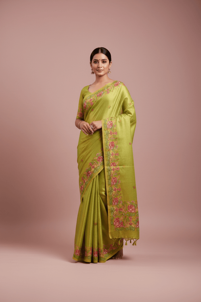 Tissue Silk Festive Saree - Rosepetals Luxe