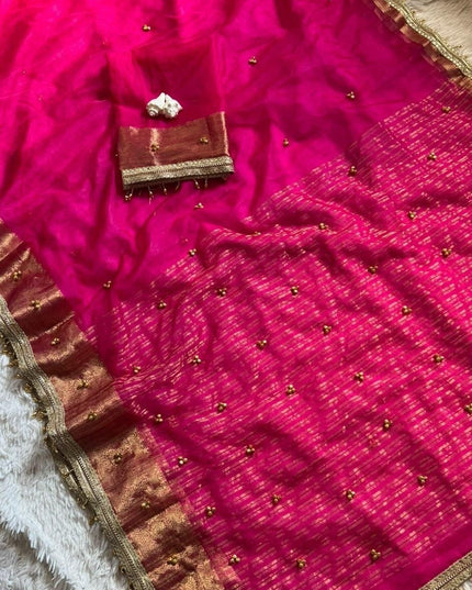 Tissue Silk Ghungroo Saree with Blouse - Rosepetals Luxe