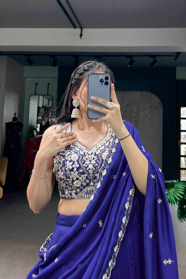 Traditional Kashmiri Stitched Lehenga with Tube Beads & Thread Embroidery Work | Perfect Traditional Wear - Rosepetals Luxe