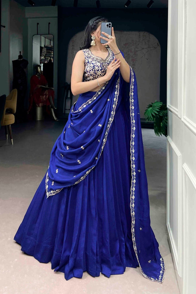 Traditional Kashmiri Stitched Lehenga with Tube Beads & Thread Embroidery Work | Perfect Traditional Wear - Rosepetals Luxe