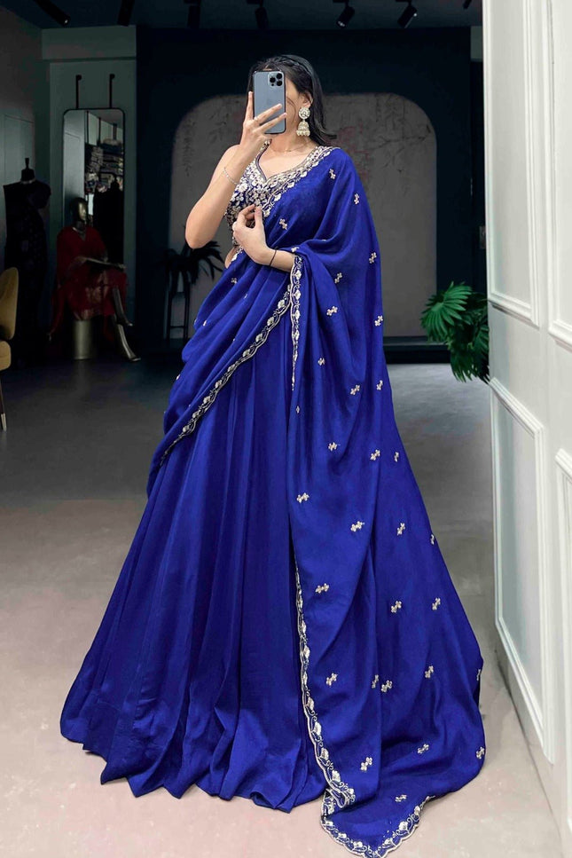 Traditional Kashmiri Stitched Lehenga with Tube Beads & Thread Embroidery Work | Perfect Traditional Wear - Rosepetals Luxe