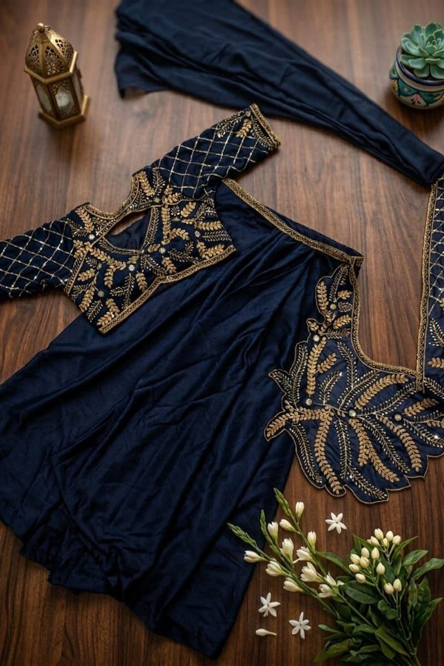 Trending Dhoti Style Saree | Star Georgette Silk with Heavy Embroidery & Sequence Work - Rosepetals Luxe