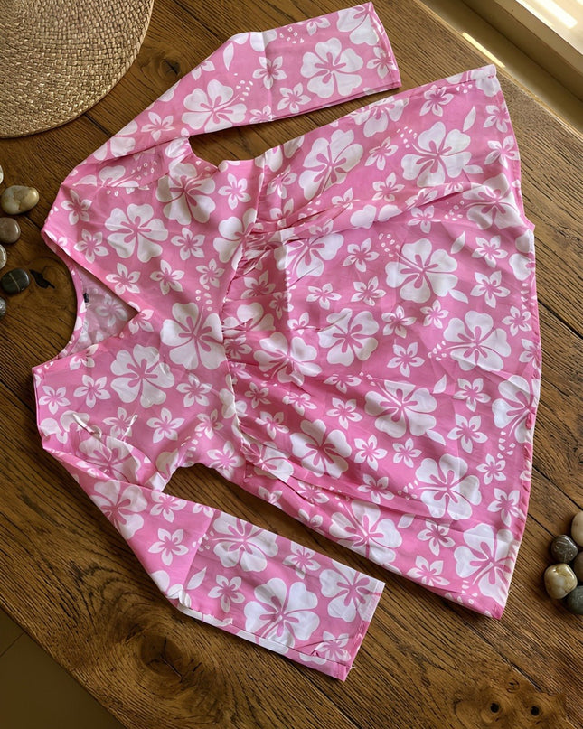 Woman Cotton Fancy Flared Short Kurti & Tunic Top | Perfect Blend of Simplicity & Style - Rosepetals Luxe