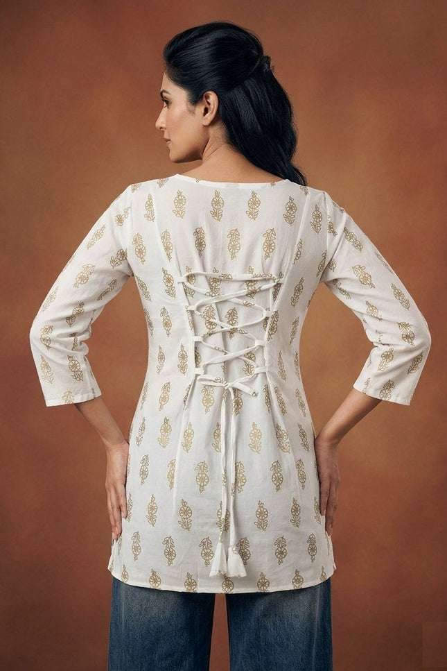 Woman Rayon Foil Printed Fancy Tunic Top | Your Go - To Everyday Outfit - Rosepetals Luxe